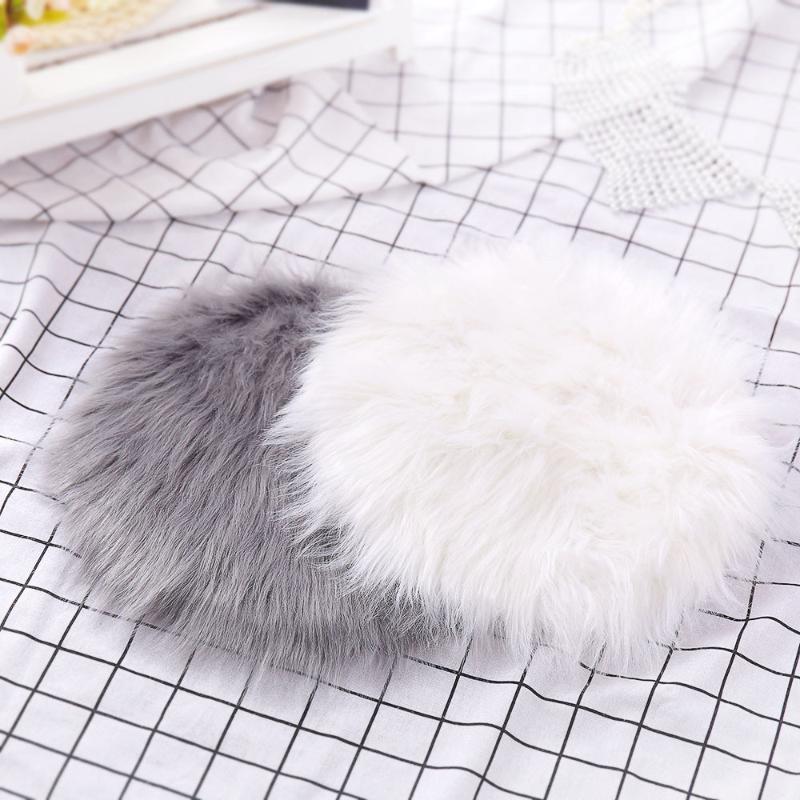 

Carpet For Bedroom Decor Soft Artificial Sheepskin Rug Chair Cover Faux Wool Warm Hairy Seat Plain Fur Fluffy Home Decor F424, Gy