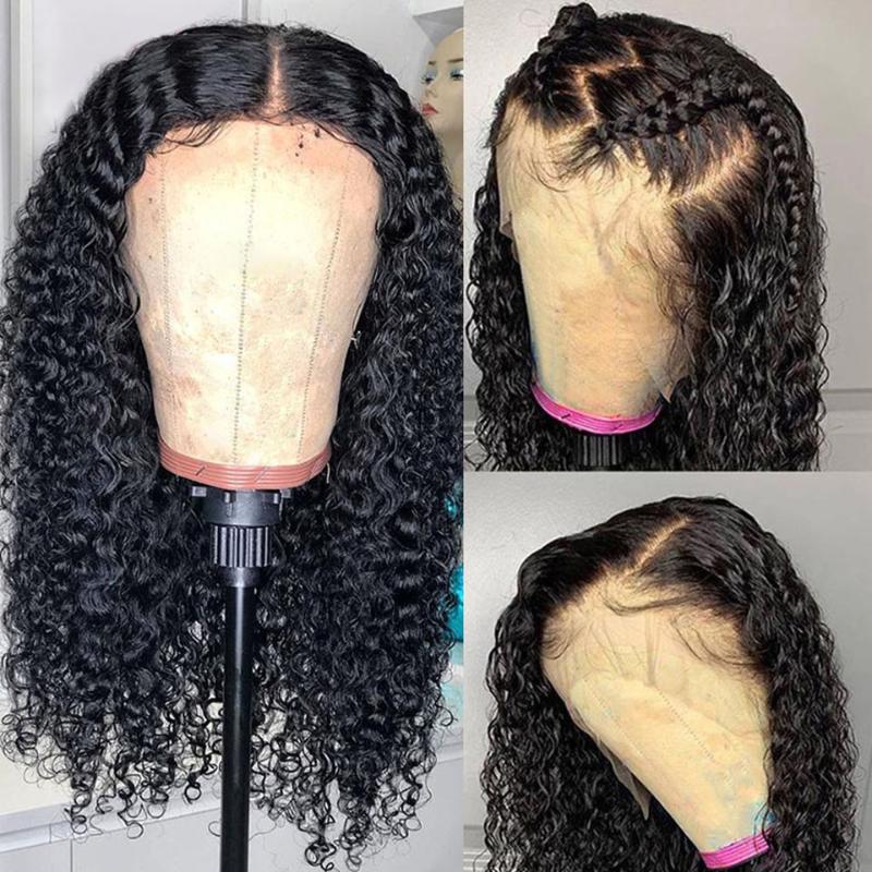 

Kinky Curly 8-30 Inch Lace Front Wig Natural Color Brazilian 13x4 Lace Front Human Hair Wigs For Women Pre Plucked Remy Vrvogue, As pic