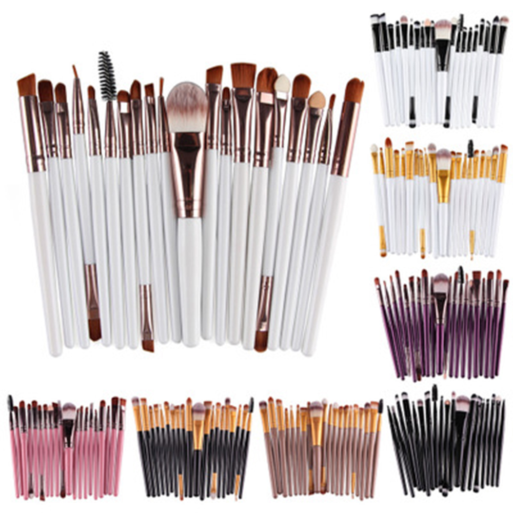 

20pcs multi-color makeup brush set plastic handle women's foundation makeup brush beauty tool kit for lip liner maquiagem
