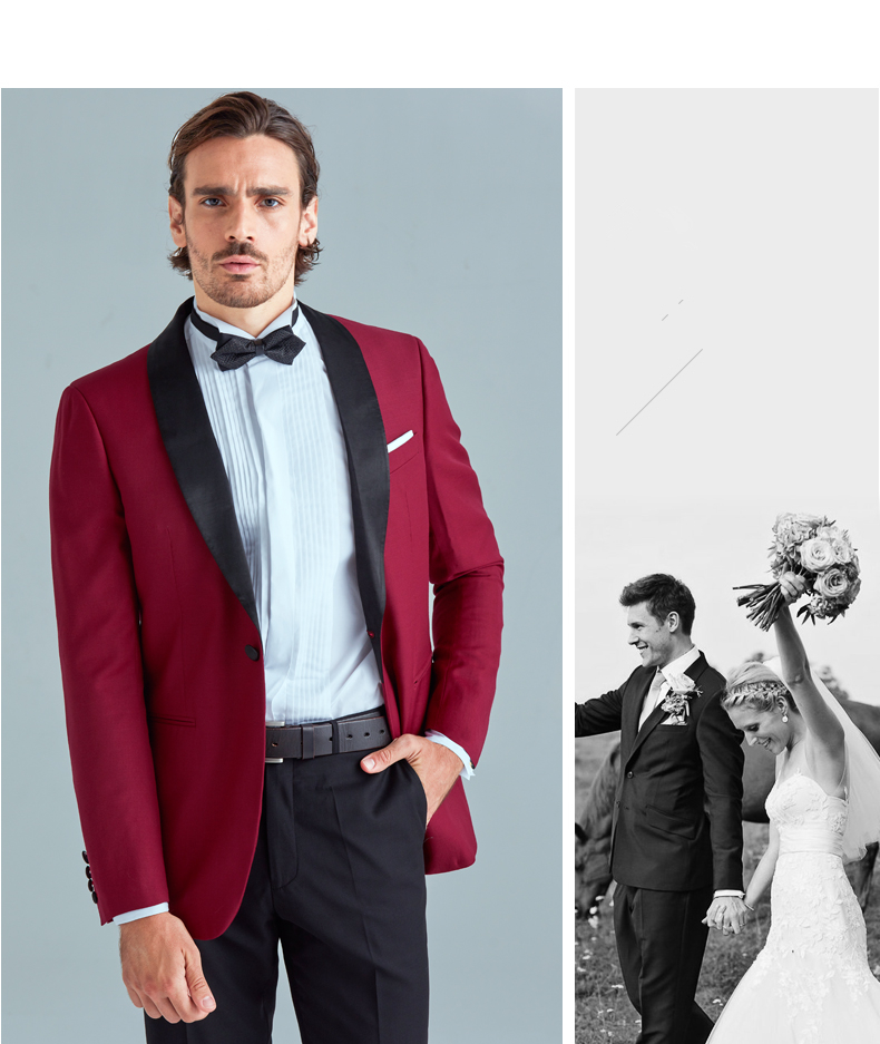 

Popular Groomsmen Shawl Lapel One Button (Jacket+Pants+Tie) Groom Tuxedos Groomsmen Best Man Suit Mens Wedding Suits Bridegroom b036, Same as image