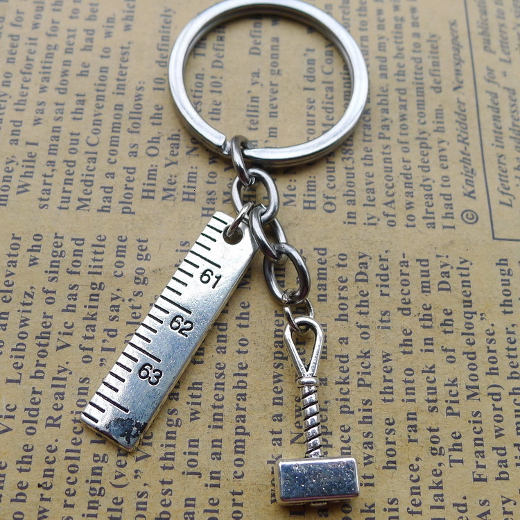 

Alloy Hammer Ruler Key Buckle Lobster Pendant Buckle Ancient Silver Ornaments Parts