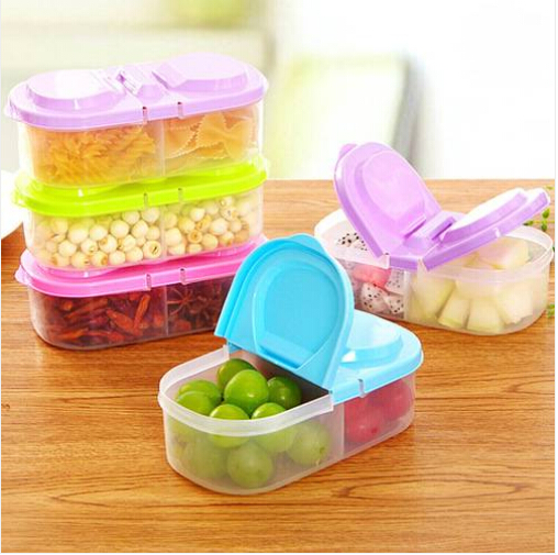 

2019 Free shipping Wholesales Lunch Box Food Container Plastic Fruit Container Fridge Microwave Storage Box, Purple