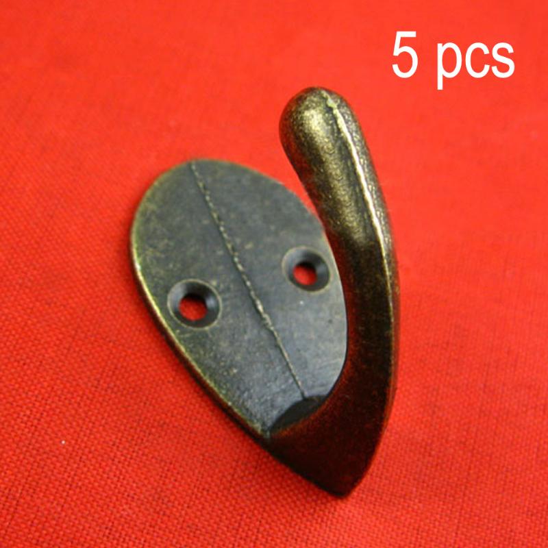 

5pcs Behind Door Hat Storage Clothes Holder Retro Space Saving Alloy Non-Slip Water Drop Hanger Hook