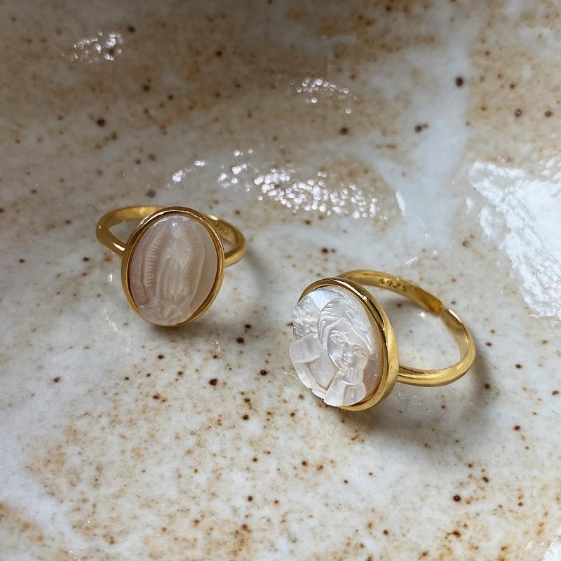 

Cluster Rings Celi French Style Open Maria Shell Ring 925 Sterling Silver Minimalist Female INS Net Red