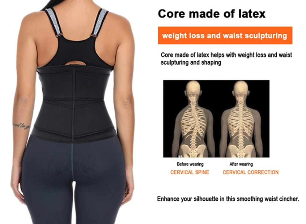  2020 Hot Sweat Waist Trainer Slimmer Trimmer Zip Belt Body Shaper Workout Solid Belts Plus Size Y200501  