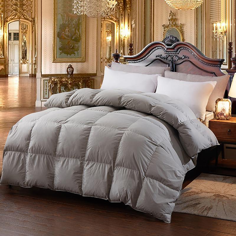 

New Hot Down Comforter For Winter &Autumn Duvet Insert Blanket Filling Feather Down Quilt Duvet King Queen Twin Size, Gray