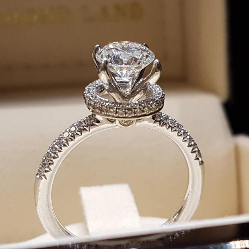

Sparkling Zircon Wedding rings for women High quality s925 Engagement party ring size 6 7 8 9 10 Girls jewelry bague wholesale