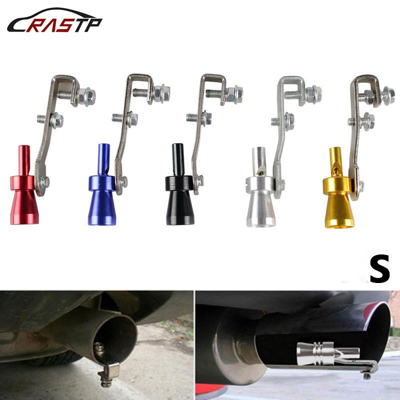 

RASTP - Universal Turbo Sound Whistle Exhaust Pipe Tailpipe Blow-off Valve Simulator Aluminum Car Accessories Size S RS-TUR006