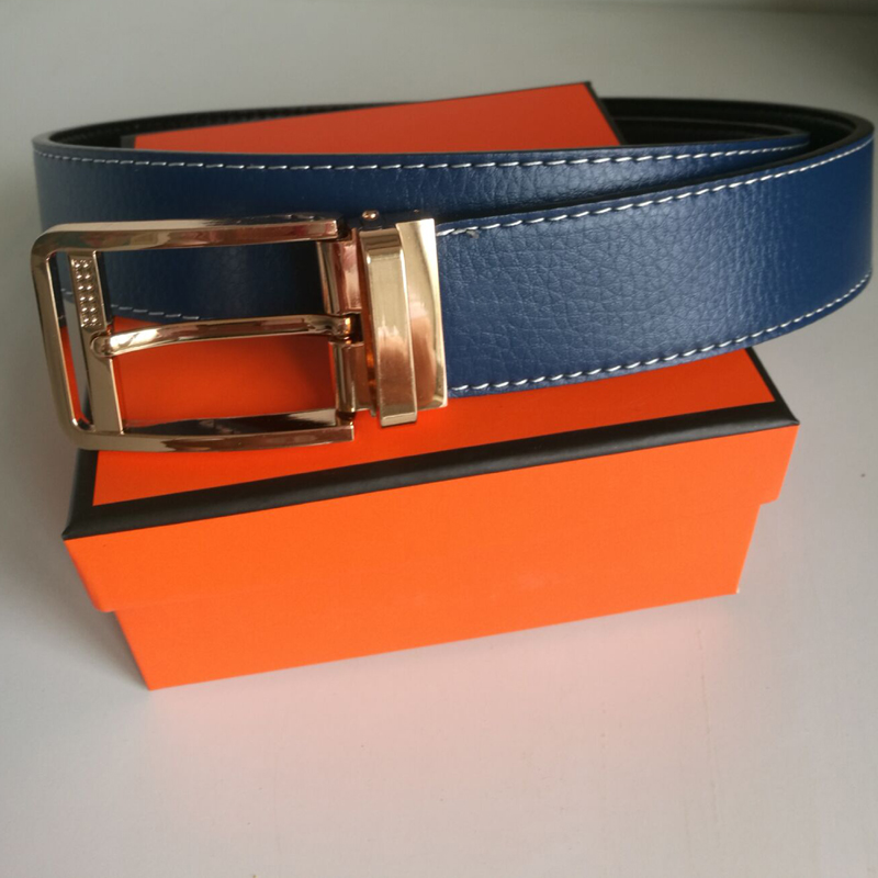 

New Belts of men women fashion Genuine Leather Men and Casual women Belt high quality with Smooth Buckle Belts with box shipping, Orange box
