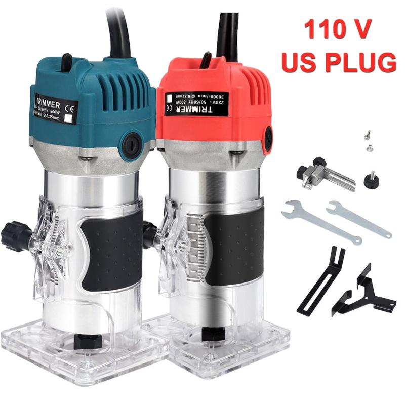 

110V US PLUG 800W Woodworking Tools Electric Trimming Machine Engraving Wood Milling Machine 30000RPM Router Wood Trimmer