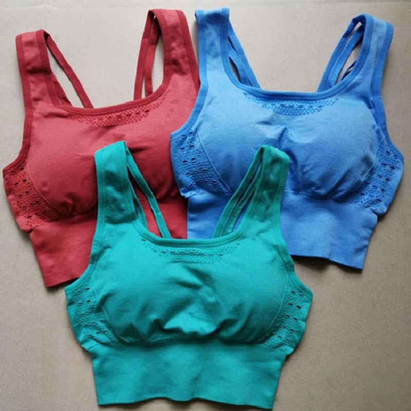 

Women Seamless Fitness Sports Bra Running Workout Push UP Yoga Bra Wide straps Sports Energy Fitness Workout Tops Sportswear, Coffee