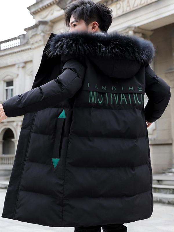 

Vintage Slim Puffy Trench Winter Padding Thermal Hooded Fashion Streetwear Men Thicken Warm Parkas Casual Anorak Jacket KK60MF