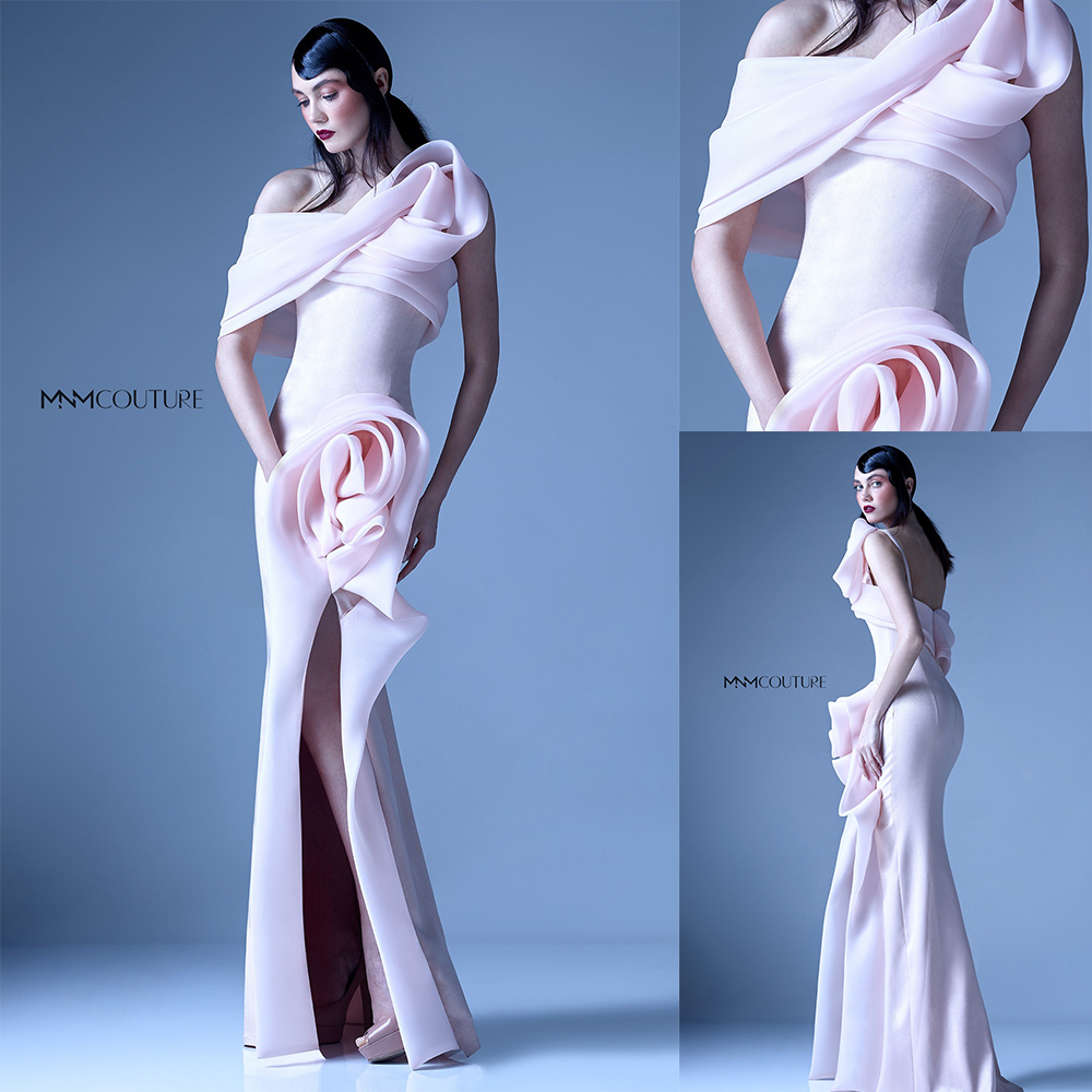 

Elegent Mermaid Prom Dress Short Sleeve One Shoulder Satin Split Hand Made Flower Plus Size Party Dress Floor Length robes de soirée, Light yellow