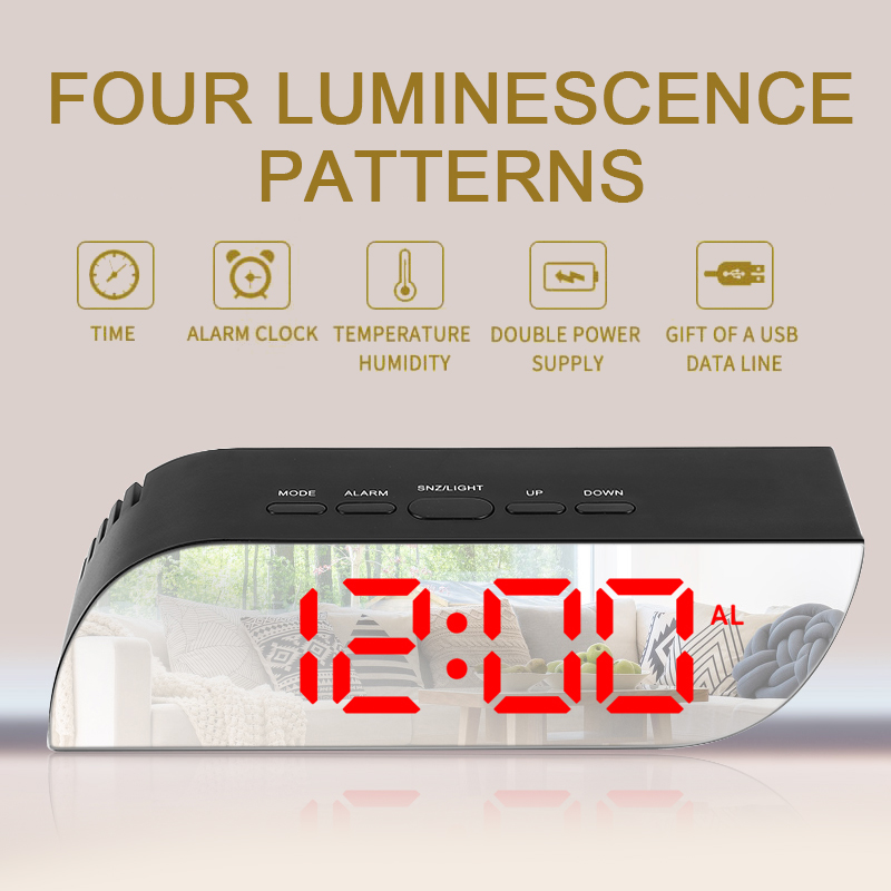 

LED digital alarm clocks backlight alarm clock mute electronic desk desktop clock , temperature display, home decoration