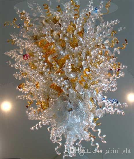 

Art Design Glass Spiral Shape Chandelier Wedding Centerpieces Decor Blown Glass Style LED Bulbs Chandelier Light for Sale