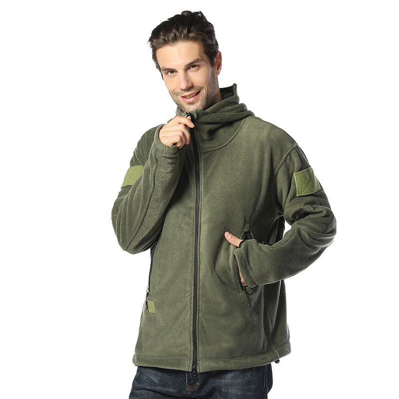 

2019 new winter men outdoor tactical jacket liner warm cold Fleece youth Jackets coat, Army green