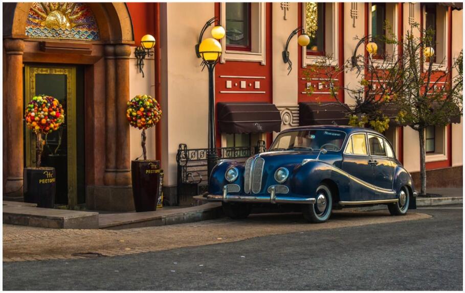 

WDBH custom photo 3d wallpaper HD vintage italian car street tv background living room home decor 3d wall murals wallpaper for walls 3 d, Non-woven wallpaper