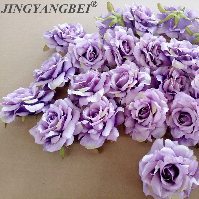 

10 pieces. Artificial Flowers Head Heel 10cm for Wedding Jewelry DIY Wreath Gift Box Flower Silk Party Design Flowers, Blue