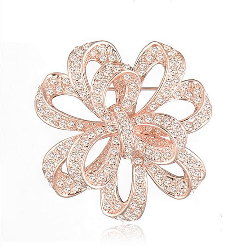 

Fully-jewelled Tie Brooch Clothes & Accessories Accessories Chest Floriation Product Lead Needle Pin Clothes And Ornaments