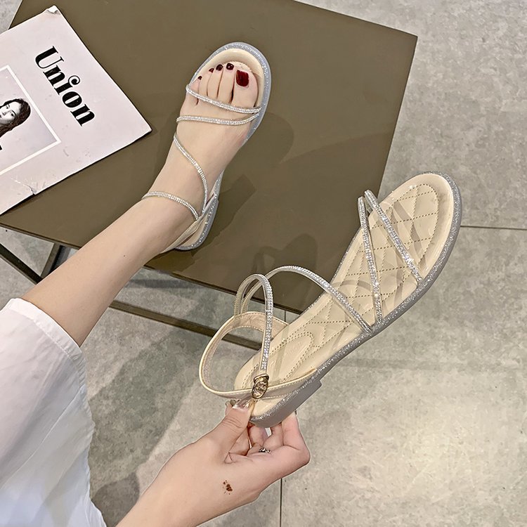 

Sandals Women's 2020 Summer New Fashion Outer Wear Rome Sandals Soft Bottom Comfortable Flat Shoes, Green