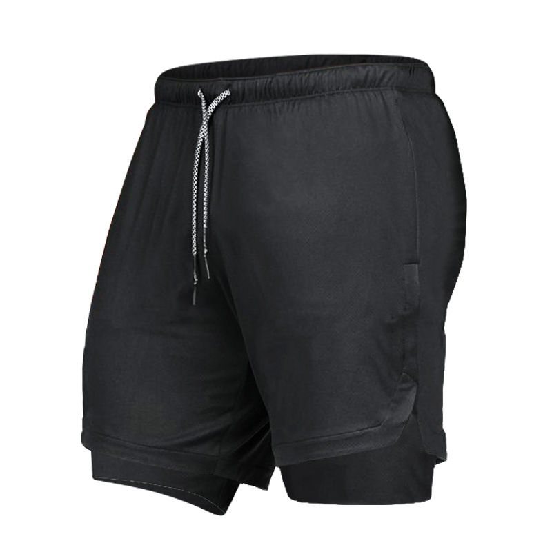 

HG 20 Summer Running Shorts Men 2 in1 Sports Jogging Fitness Shorts Training Quick Dry Mens Gym Men Sport gym Short Pants, Black