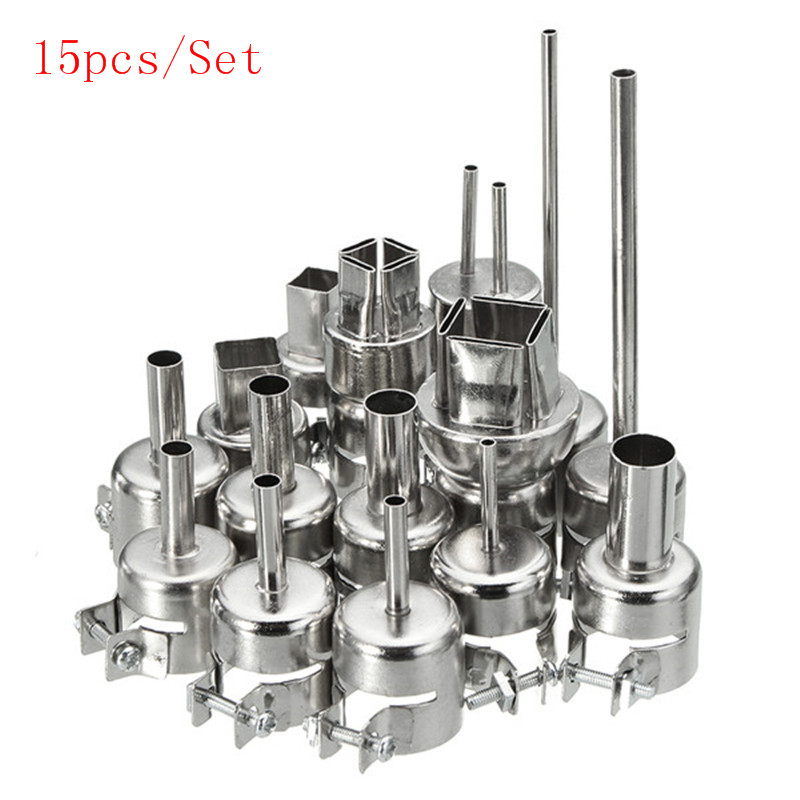 7Pcs 850 852 Series Hot Air Heat Nozzle 45 Degree Soldering Station Rework BGA