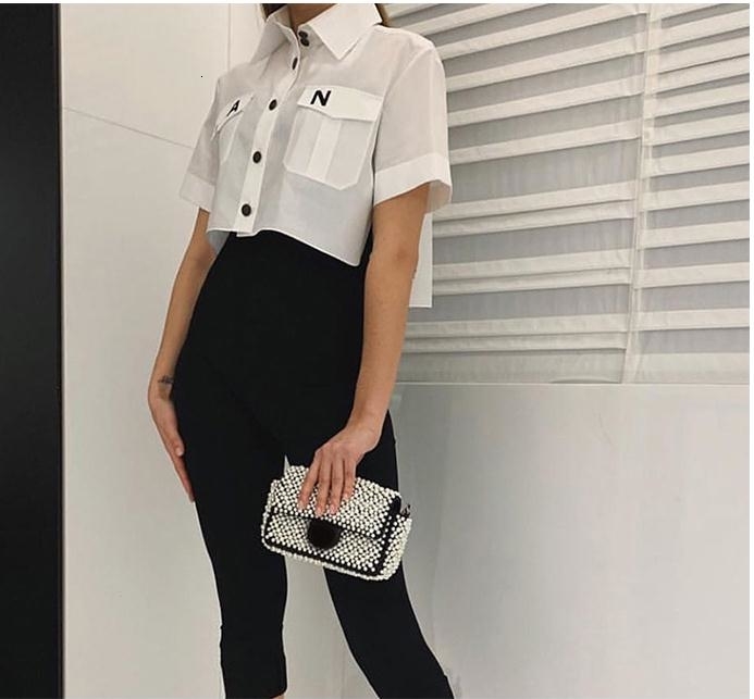 Women 2019 Fashion Turn Down Collar Pocket Shirt Blouse Shirt Cute