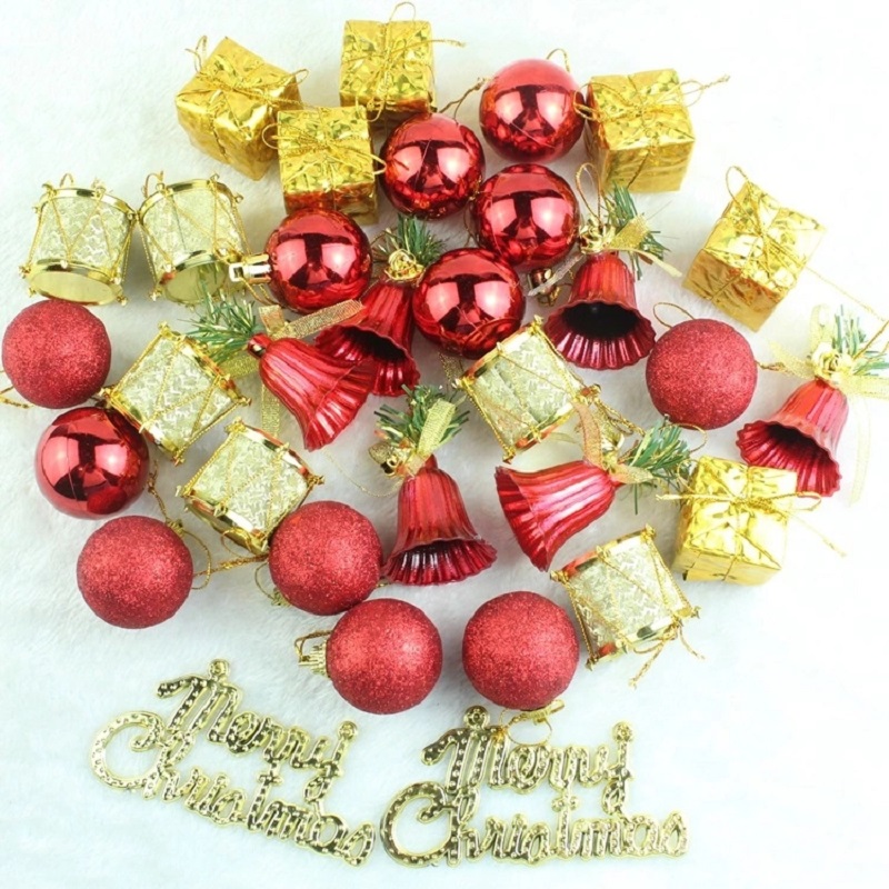 

32pcs/box Red Golden Bule Silver Christmas balls gift decor christmas tree decorations for home navidad Merry New Year