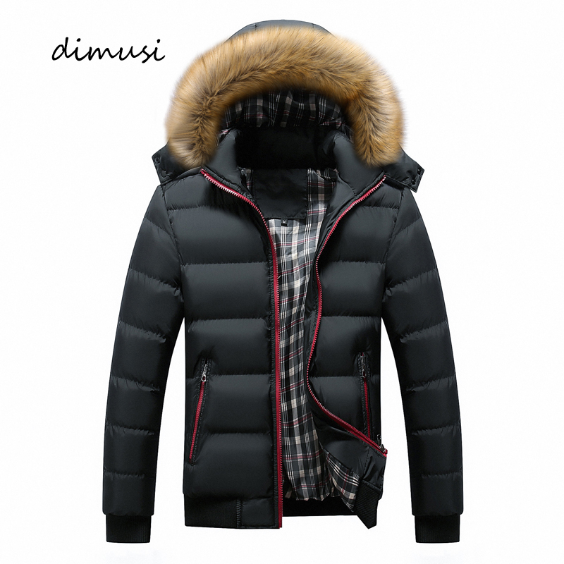 

DIMUSI Winter Men Jacket Casual Mens Faux Fur Collar Cotton Thick Warm Hoodies Parkas Male Thermal Windbreaker Jackets Clothing, Blue yellow