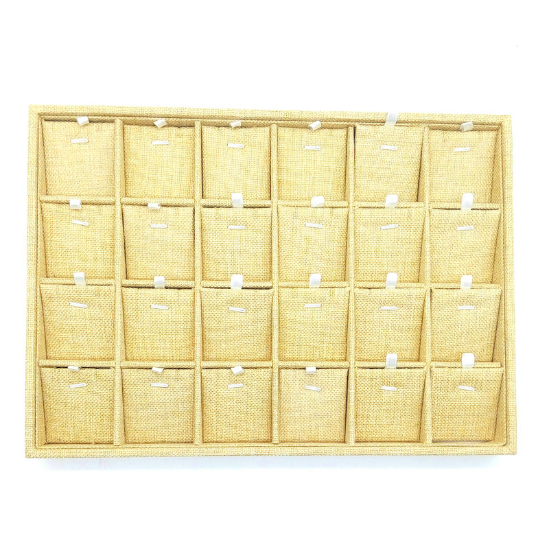 

24 Burlap Necklace Pendant Earrings Display Plate Highend Jewelry Display Stand