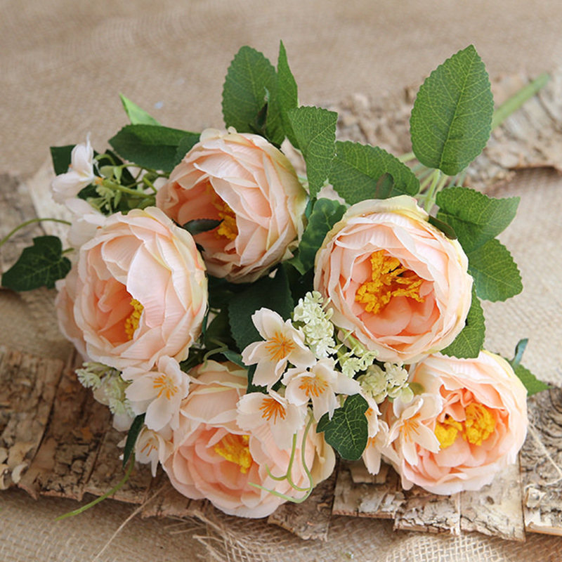 

NEW beautiful peony flower bunch artificial flowers Christmas fall decoration centerpiece peonies fleur artificielle, White