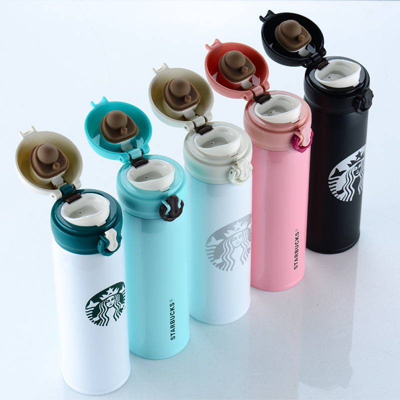 

Wholesale Top Quality Starbucks Water Bottle High Capacity Glass Stainless Steel Thermal Insulation Cup 500ML 5 Styles