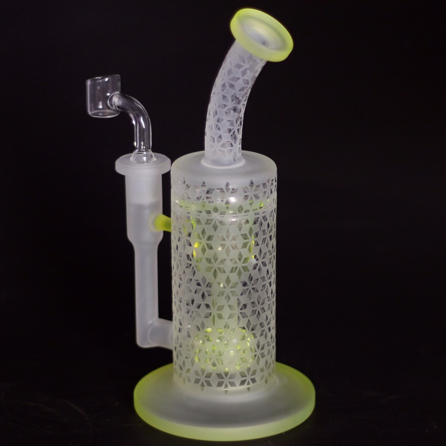 

uv glass bong hookah oil rig 1X Layer Honeycomb tornado water pipe dab rigs bongs