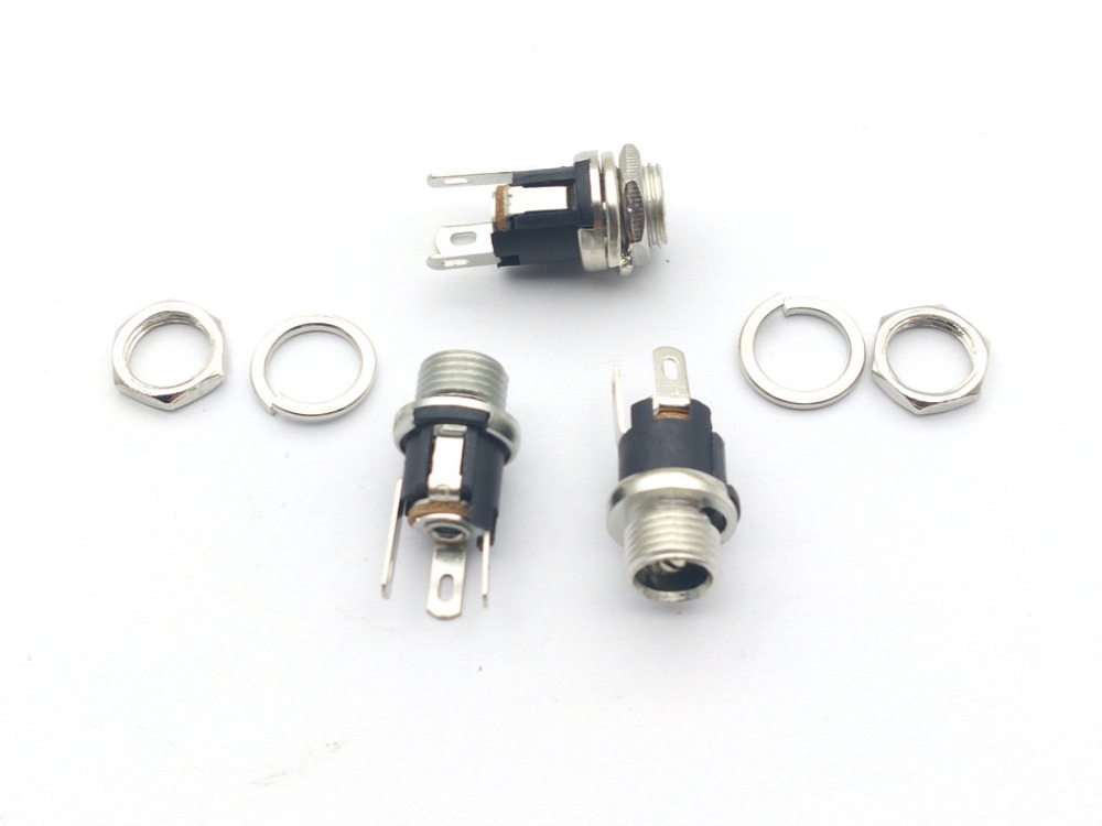 10 2Pcs DC Power Supply Jack Socket Female Panel Mount Connector 5.5 x 2.1mm FD