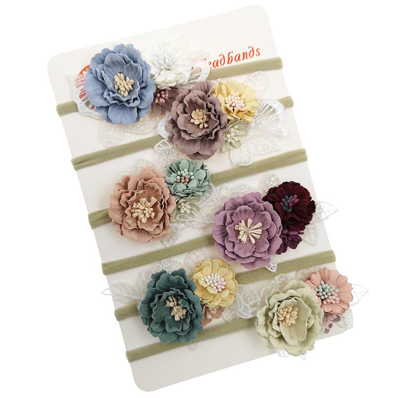

Baby Girl Headband For Children baby hair accessories Elastic Hair Bands 20Kinds Boutique Lace Flower Headband Photography Props, Mauve