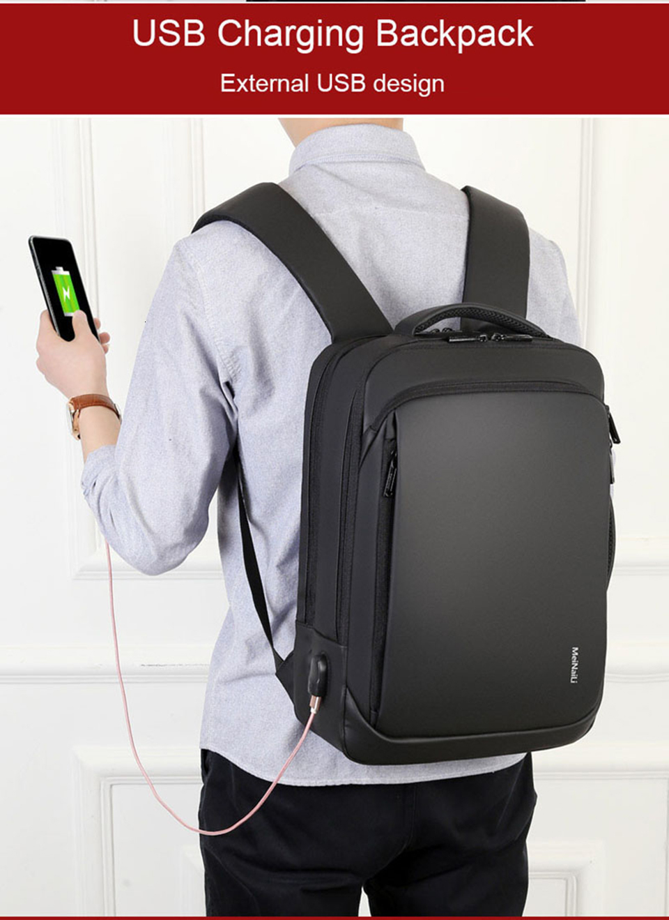Compra Bolsas De Carga De 15,6 Pulgadas Portátil Mochila Para Hombre  Masculino Mochilas Business Notebook Mochila Impermeable USB Mochila Mochila  Viaje V191114 Barato | Entrega Rápida Y Calidad | Es.Dhgate