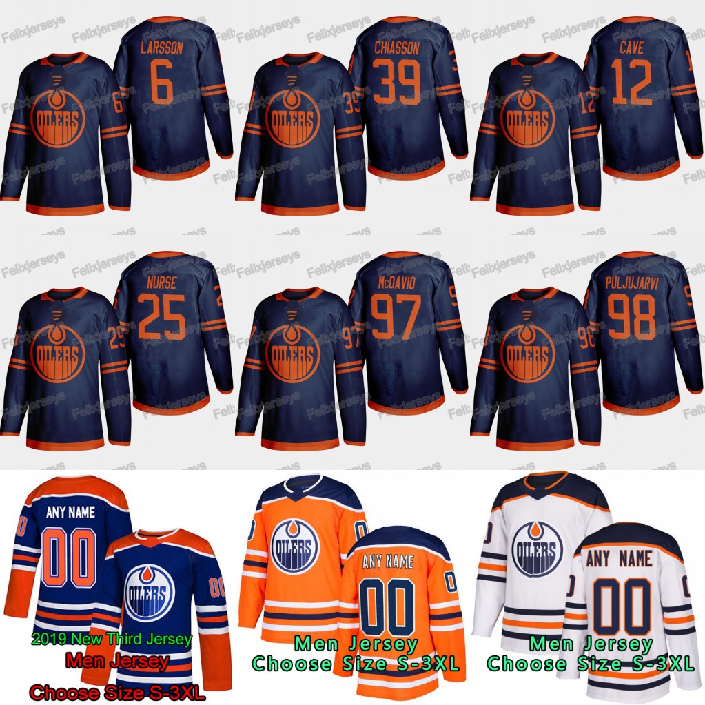 

2019-20 Edmonton Oilers McDavid Adam Larsson Alex Chiasson Colby Cave Darnell Nurse Jesse Puljujarvi 2020 Season Third Jersey, Purple men: size s-3xl