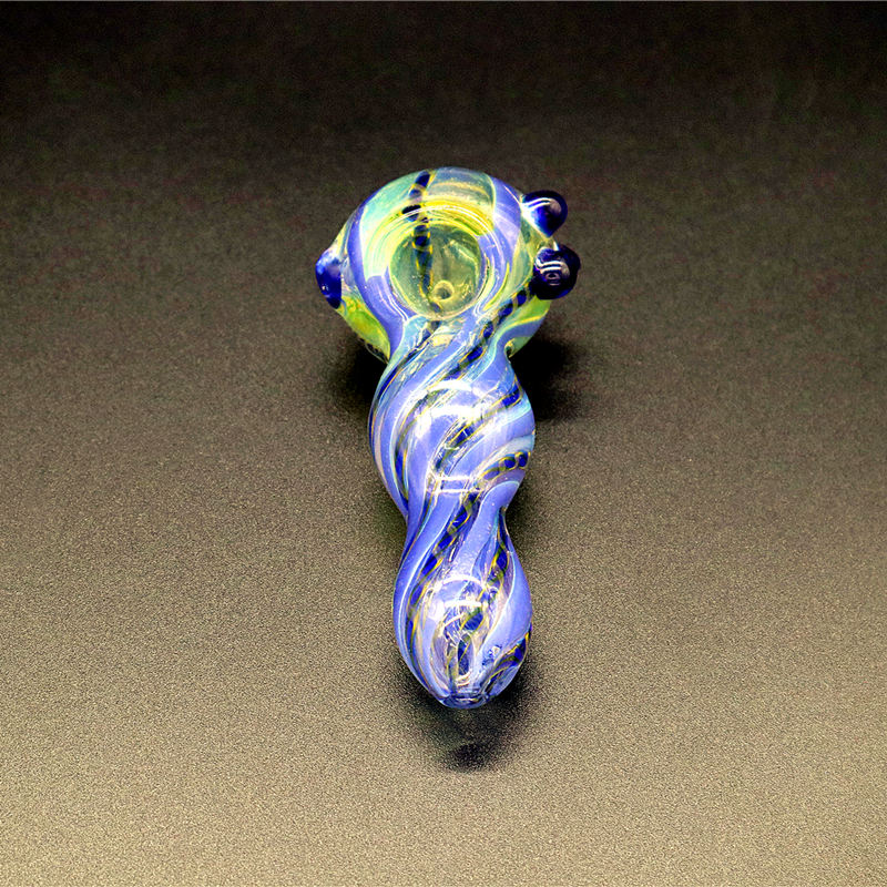 

4.3 '' "The world under the sea"Blue swirl Spoon Pipe