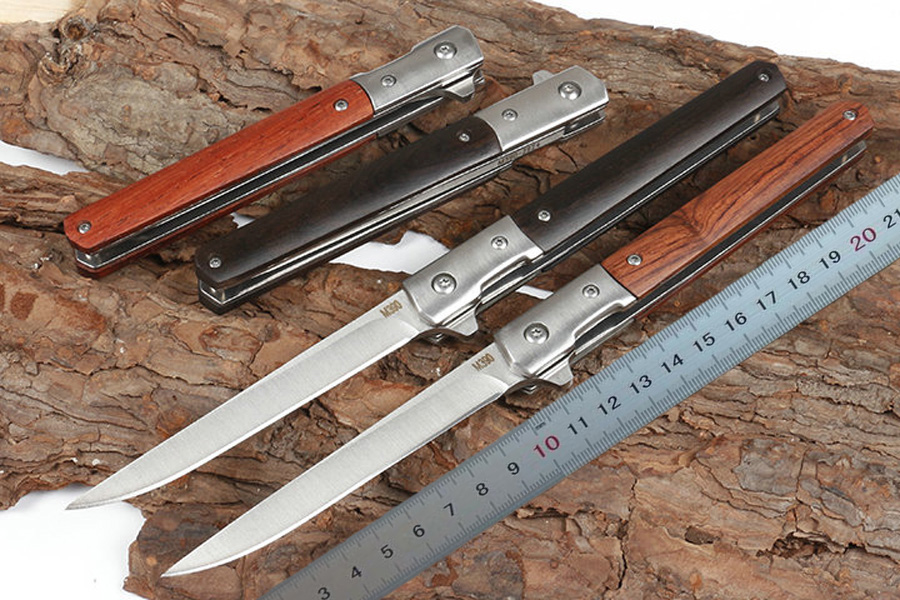

1Pcs New Cheap Ball Bearing Flipper Folding Knife 3Cr13 Satin Blade Rosewood + Stainless Steel Handle EDC Pocket Knives Gift Knife