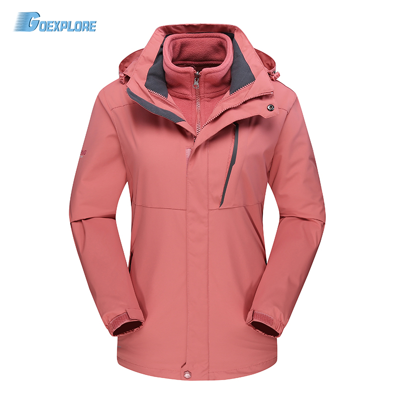 

Goexplore Winter Jacket Women Snow Ski Hiking Waterproof Windproof Outwear 2020 Breathable Double Layer Thicken Jacket Female, Black