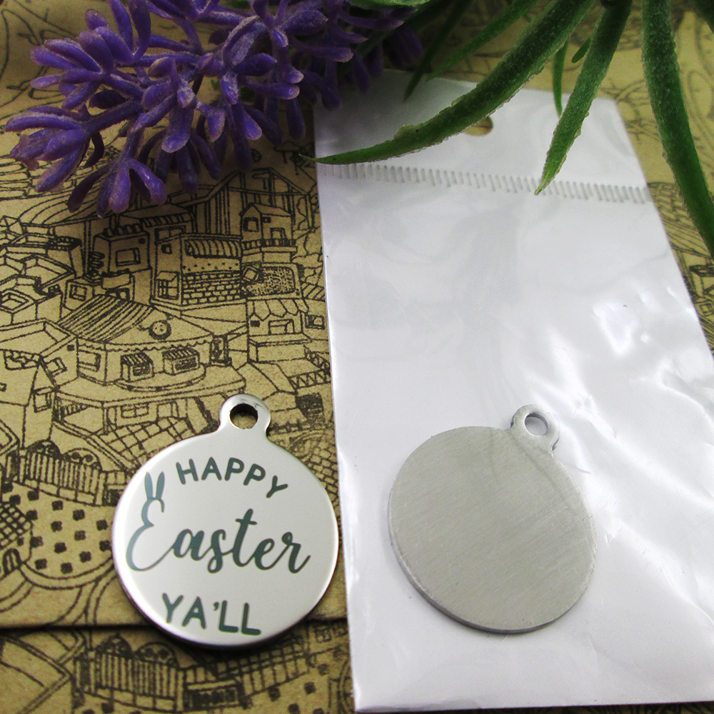 

40pcs--"happy Easter ya'll"stainless steel charms more style for choosing DIY Charms pendants for necklace