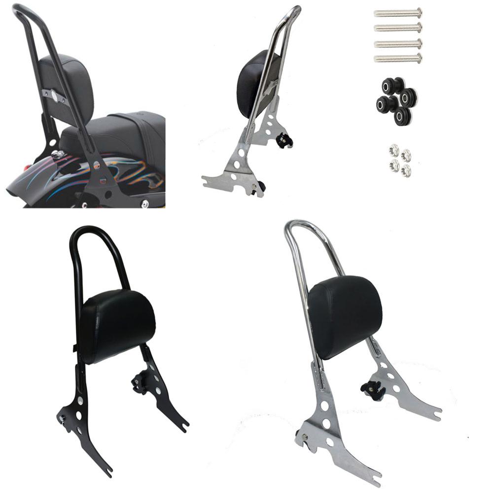 

Motorcycle Luggage Rack Sissy Bar Rear Passenger Backrest Cushion Pad Black Chrome For XL883 XL1200 XL 883 1200 48