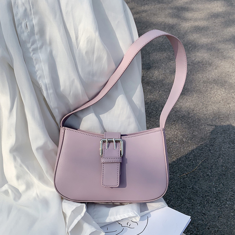 

Purple Stone Pattern PU Leather Armpit Bag For Women 2020 Small Shoulder Handbags Female Fashion Summer Tote Bag, Beige