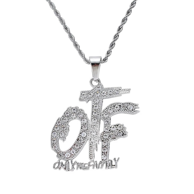 

iced out only the family pendant necklace for men women luxury designer mens bling diamond letter pendants letters gold necklace love gift