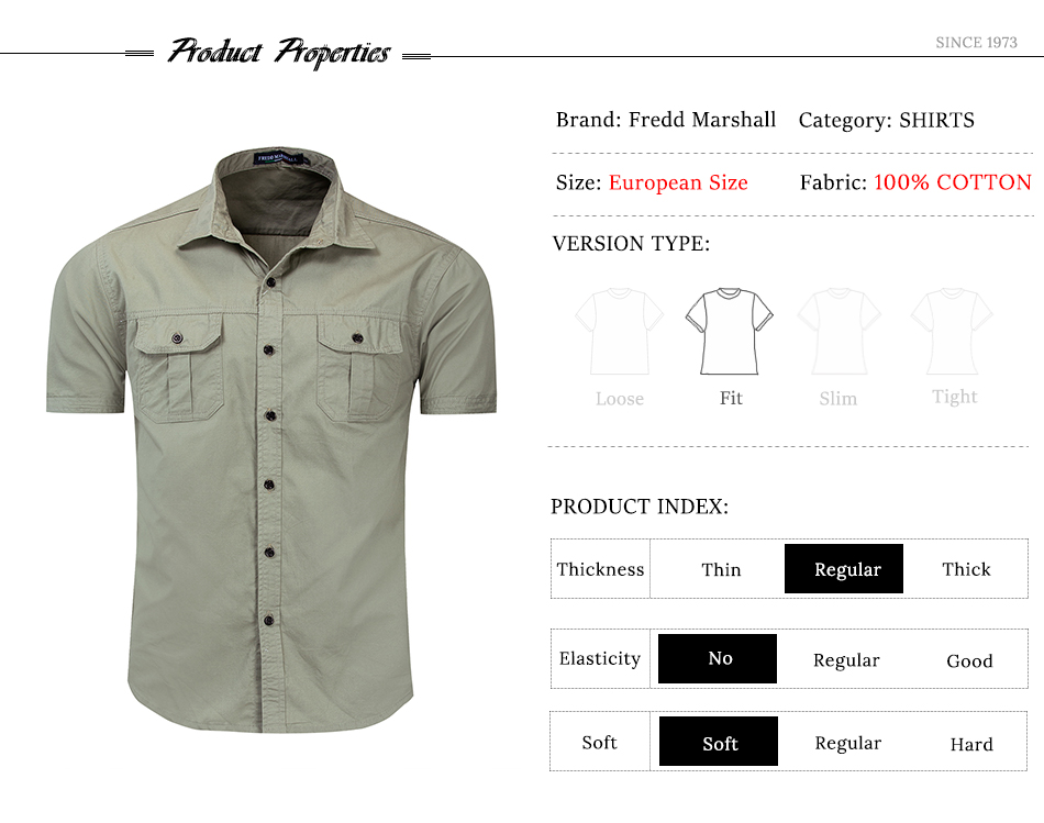 Men Military Short Sleeve Casual Cotton 