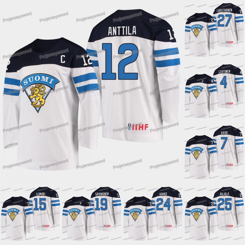 

Finland Marko Anttila 2019 IIHF World Championship Jersey Mikko Lehtonen Oliwer Kaski Arttu Ilomaki Kaapo Kakko Toni Rajala Eetu Luostarinen, 4 mikko lehtonen