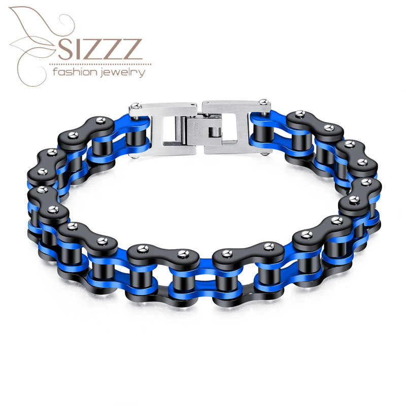 

SIZZZ 2020 European and American fashion punk stainless steel personality trend motorcycle bike bracelet&bangles