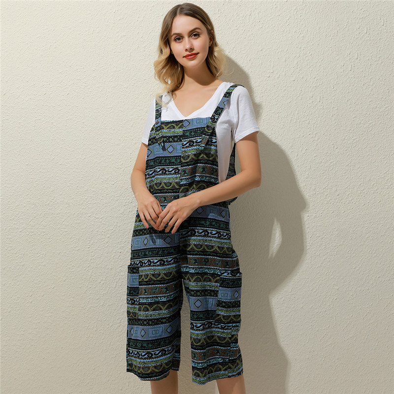 

Ladies Jumpsuits Painted Comfortable Hot Selling Fashion Loose Large Size Jumpsuits Casual Ethnic Style Female, Red