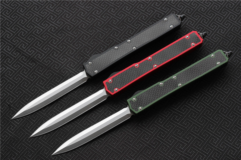 

MIKER II Tactical Knife D2 Double Edge Satin Finish Blade Carbon Fiber Handle Hunting EDC Pocket Survival Knives