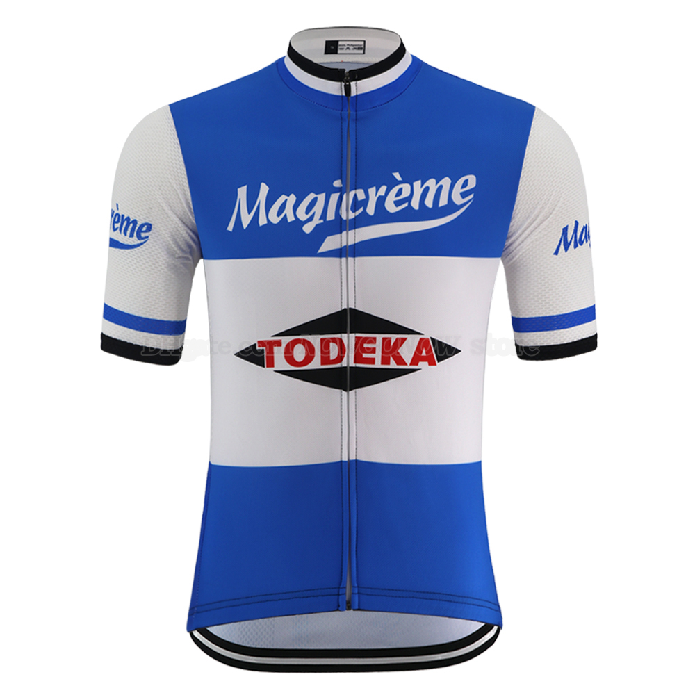 

Summer Retro Cycling Jersey pro team men's short sleeve road racing bike wear clothing Comfortable breathable bicycle clothes bike shirt, Blue
